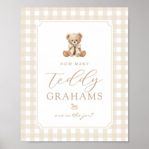 Poster Combien de teddy grahams Gingham unisexe