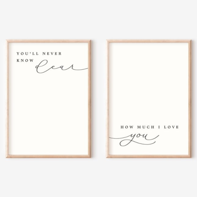 Poster Combien Je T'Aime Lullaby Nursery Décor (Créateur téléchargé)