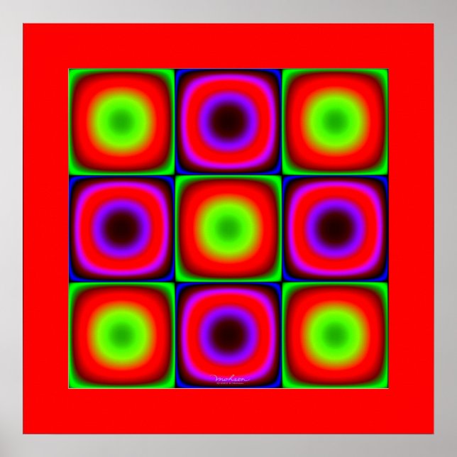 Poster Combinaisons de couleurs vibrantes (Devant)