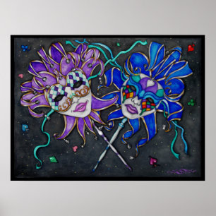 Poster Comédie/Tragédie Masques Jester Peinture