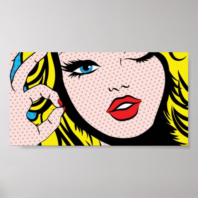 Poster - Comic Girl O-K Pop Art (Devant)