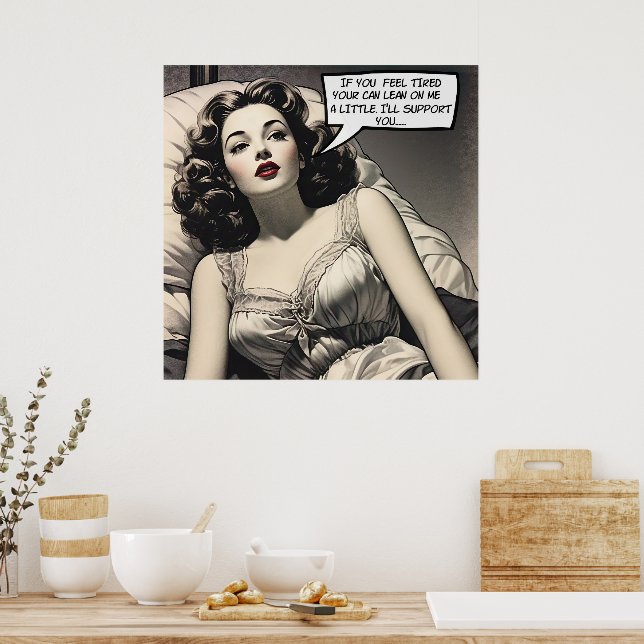 Poster comique de Lean On Me 1950's Romance (Cuisine)