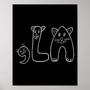 Poster Comma La Funny Kamala Retro Cat