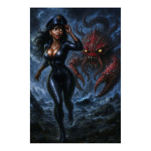 Commandant Gail Kween contre Crabe Géant Anime Sci
