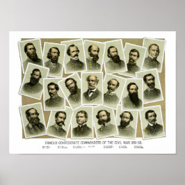 Poster Commandants confédérés de la guerre civile
