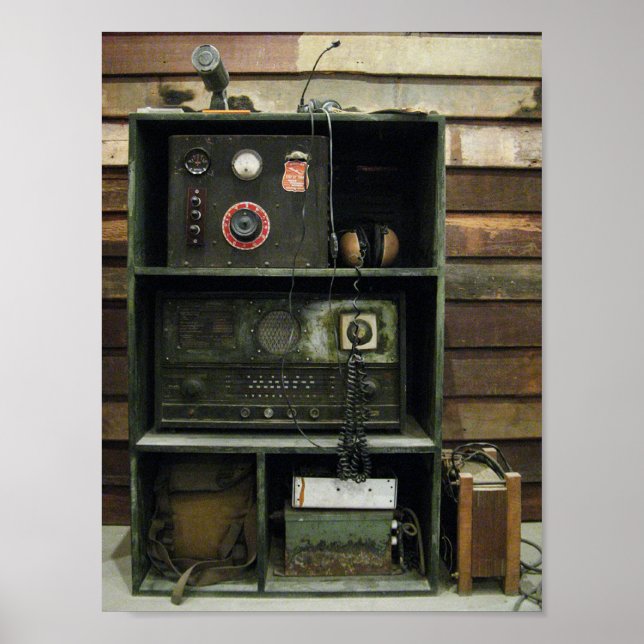 Poster Commandes militaires Équipement radio Vintage (Devant)