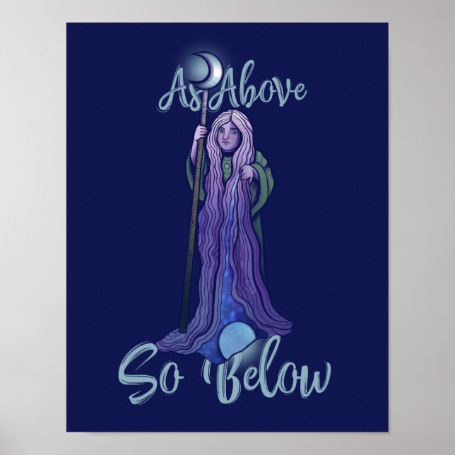 Poster Comme ci-dessus ci-dessous Crone Moon Goddess Paga (Devant)