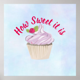 Poster Comme il est sucré rose Cupcake