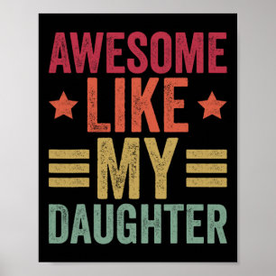 Poster Comme Ma Fille Cadeaux Hommes Drôle Fête des pères