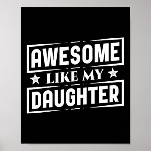 Poster Comme Ma Fille Chemise Meilleur Papa Da Père Da Pè