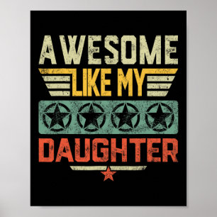 Poster Comme Mon Fille Cadeaux Papa Hommes Père Fête des