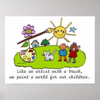 Poster Comme un artiste avec une brosse