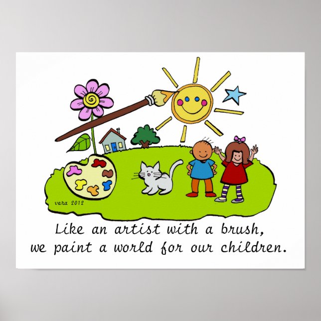 Poster Comme un artiste avec une brosse (Devant)