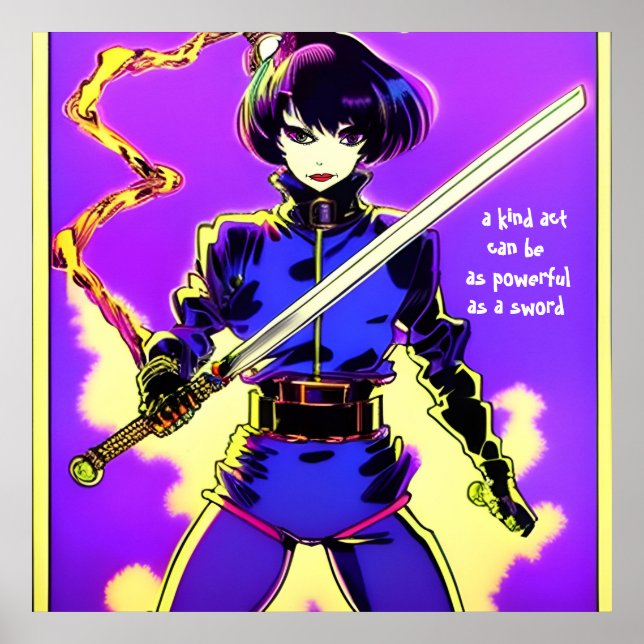 Poster Comme une épée. Texte modifiable. (Devant)