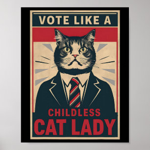 Poster Comme Une Femme Sans Enfant Qui Vote Amusamment Ka