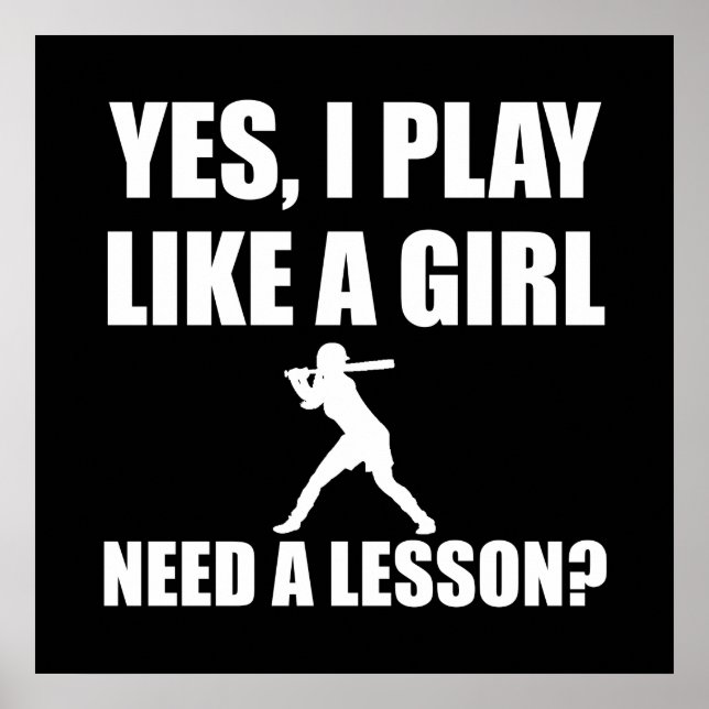 Poster Comme Une Fille Softball (Devant)