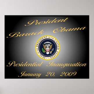 Poster commémoratif du président Obama 40"x30"
