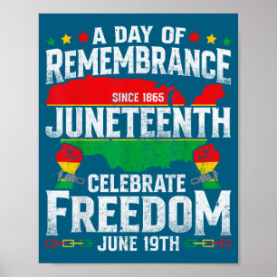 Poster Commémoration célébrer liberté juneteenth noir