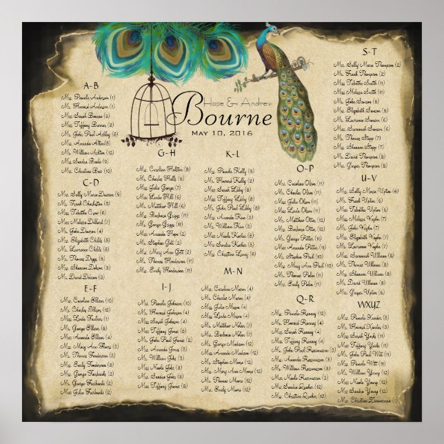 Poster Commence@ 13.20 Carte de siège autour de 130 invit (Devant)