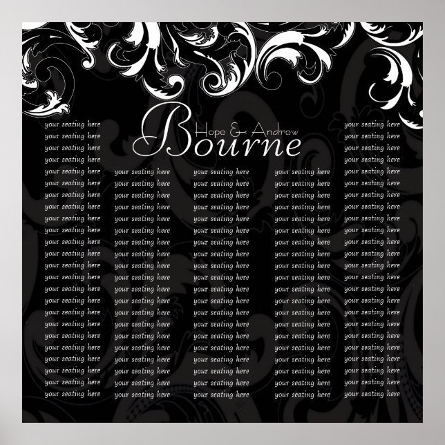 Poster Commence à 12,80 $ Carte de siège pour la réceptio (Devant)