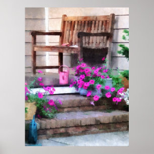 Poster COMMENCER AU-DESSOUS DE $20 pétunias et arrosoirs