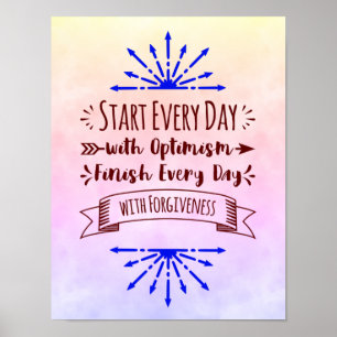 Poster Commencez chaque jour avec Optimisme Inspiration S