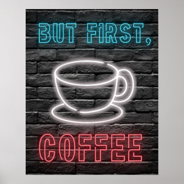 Poster Commençons par le néon de café (Devant)