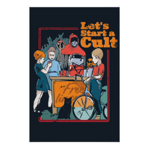 Poster Commençons un culte Éffrayant d'Halloween pour les