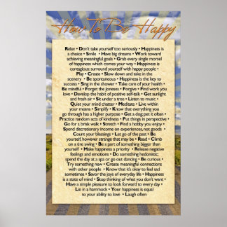 Poster Comment être heureux