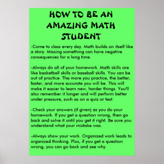 Poster comment être un étudiant en mathématiques extraord