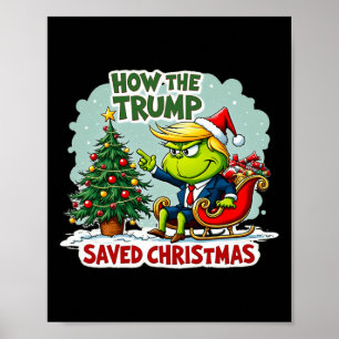 Poster Comment Trump a sauvé Noël Drôle Trump Christma