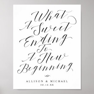 Poster Comment un Mariage de calligraphie chic et doux si