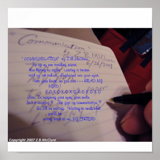 Poster "COMMUNICATION" poème de Z.B.McClure