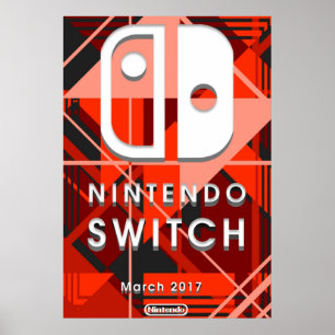 Poster Commutateur Nintendo Abstrait