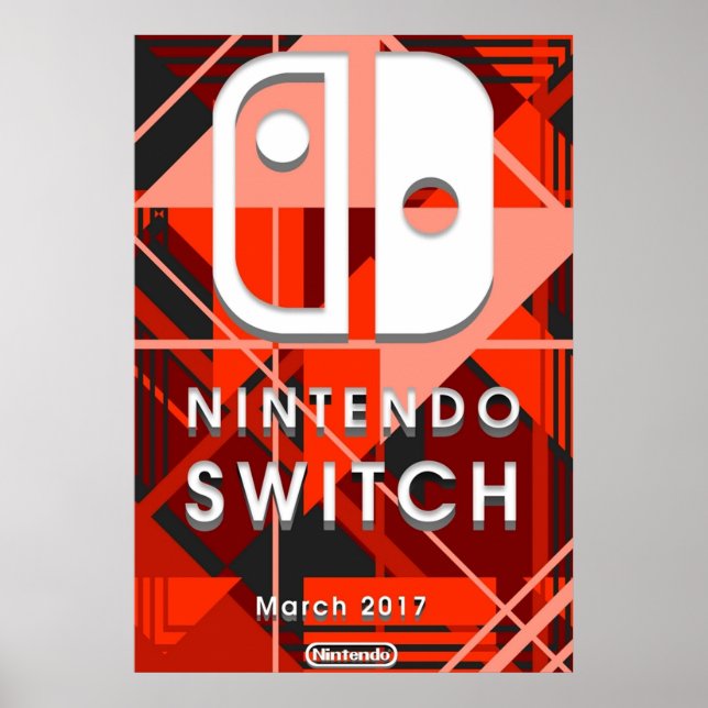 Poster Commutateur Nintendo Abstrait (Devant)