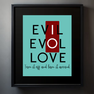 Poster Commutateur rouge du mal Éteins-le Éteins-le