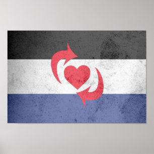 POSTER COMMUTEZ LE DRAPEAU DE FIERTÉ