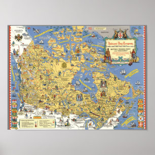 Poster Compagnie de baie de Hudson - carte du Canada