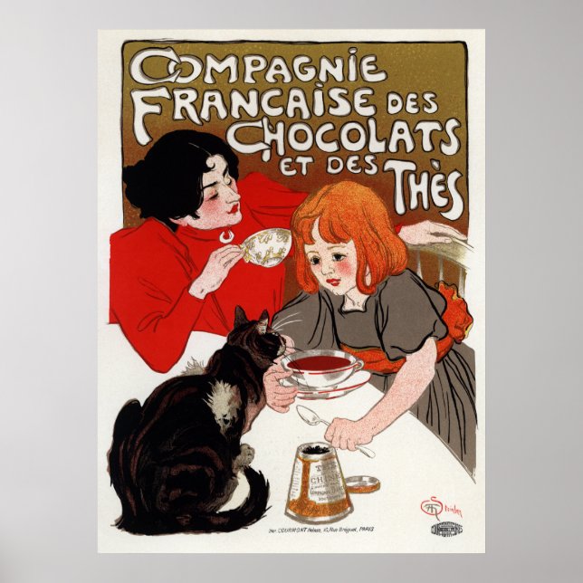 Poster Compagnie Francaise des Chocolats, Steinlen (Devant)