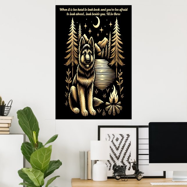 Poster Compagnon de feu de camp sous les étoiles (Bureau à domicile)
