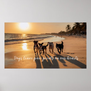 Poster Compagnons loyaux : OEuvre murale de chien