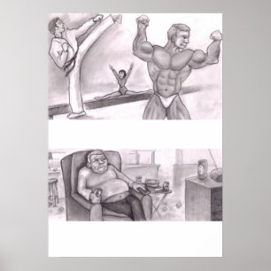 Poster Comparaison illustrée de la condition physique et