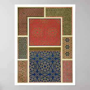 Poster Compartiments et bordures en bois, de "l'art arabe