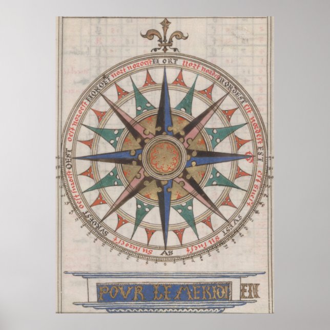 Poster Compas nautique historique (1543) (Devant)