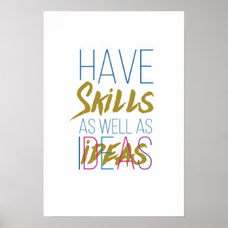 Poster Compétences Typographie Motivationnelle Inspirante