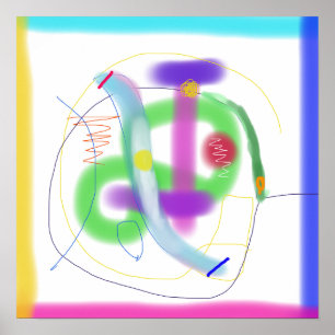 Poster Complété par un cadre coloré