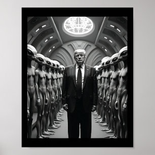 Poster Complot de Trump avec des extraterrestres Théorie