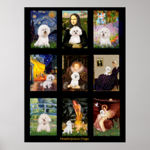 Poster Composite de Bichon Frise d'art célèbre
