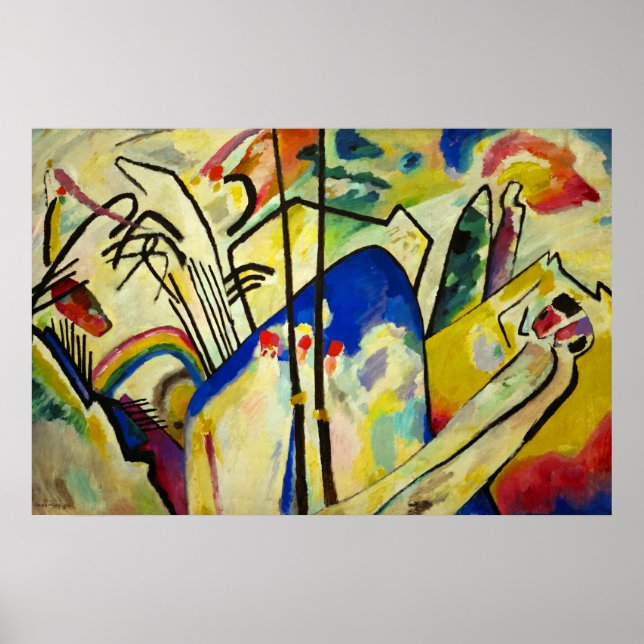 Poster Composition 4 par Wassily Kandinsky (Devant)