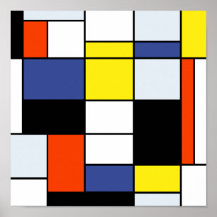 Poster Composition A de Piet Mondrian - Art Moderne Abstr